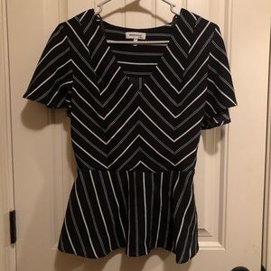 Stripped peplum top